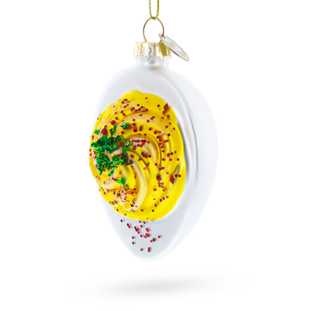 Deviled Egg Blown Glass Christmas Ornament in Multi color