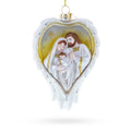 Sacred Holy Family Nativity Glass Christmas Ornament in White color Figurine