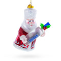 Santa with Vodka Glass Christmas Ornament in Multi color Figurine