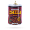 Chili Soup Can Glass Christmas Ornament in Red color Figurine