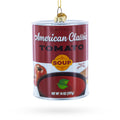 Tomato Soup Can Glass Christmas Ornament in Red color Figurine