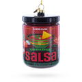 Fresh Salsa Jar Glass Christmas Ornament in Red color Figurine