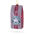 Santa’s Choice Coffee Bag Glass Christmas Ornament in Red color Figurine