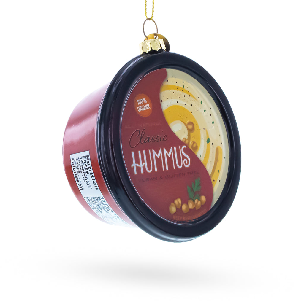 Hummus Glass Christmas Ornament in Brown color Figurine