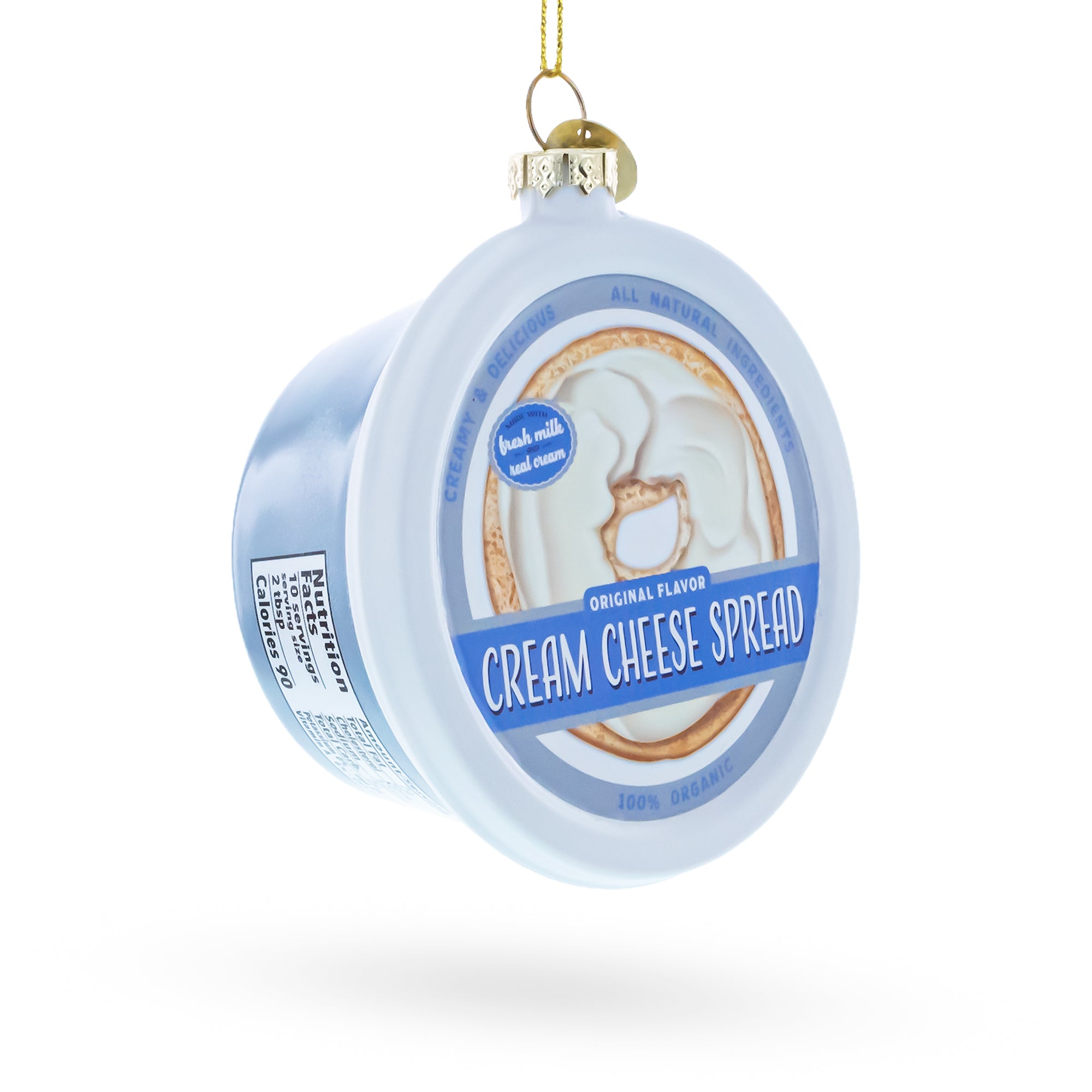 Cream Cheese Spread Glass Christmas Ornament in Multi color Figurine