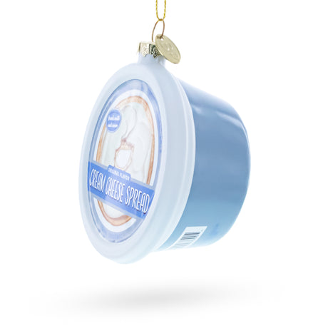 Cream Cheese Spread Blown Glass Christmas Ornament , dimensions in inches: 4 x 3.3 x 1.8