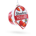 Strawberry Yogurt Glass Christmas Ornament in Red color Figurine