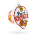 Peach Yogurt Glass Christmas Ornament in Orange color Figurine