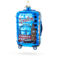 London Landmarks Suitcase Glass Christmas Ornament in Blue color Figurine