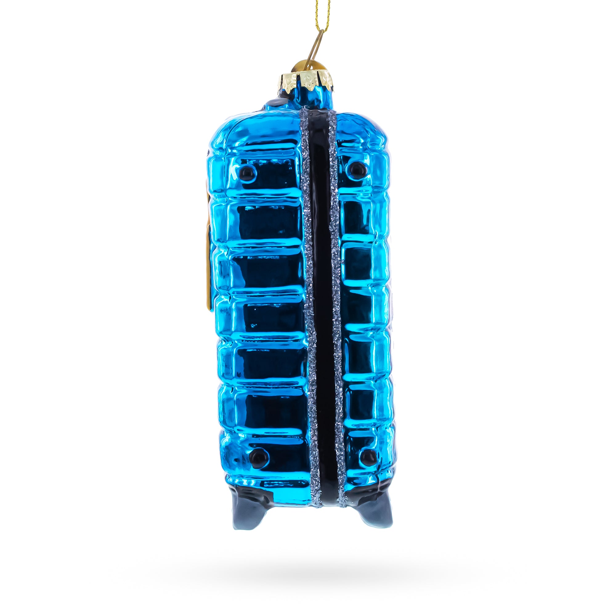 Hawaii Travel Suitcase Glass Christmas OrnamentChina , dimensions in inches: 5.2 x 2.8 x 1.9