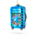 Hawaii Travel Suitcase Glass Christmas Ornament in Blue color Figurine