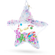 Sugar Star with Shakable Sprinkles Blown Glass Christmas Ornament in Clear color Star