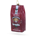 Santa's Dog Treat Pack Glass Christmas Ornament in Red color Figurine