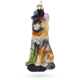 German Shepherd K9 Hero Service Dog Blown Glass Christmas Ornament in Multi color Figurine