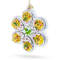 Deviled Egg Platter Blown Glass Christmas Ornament in turquoise color Figurine
