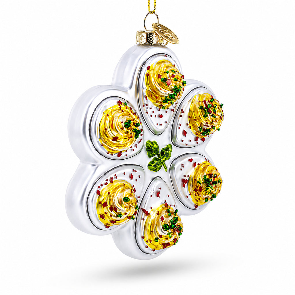 Shop Whimsical Deviled Egg Serving Plate for Food Lovers Glass Christmas Ornament. Buy Christmas Ornaments > Food > Snacks & Savory turquoise Figurine