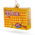 Waffles Box Glass Christmas Ornament in Yellow color Figurine