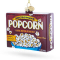 Popcorn Box Glass Christmas Ornament in Multi color Figurine