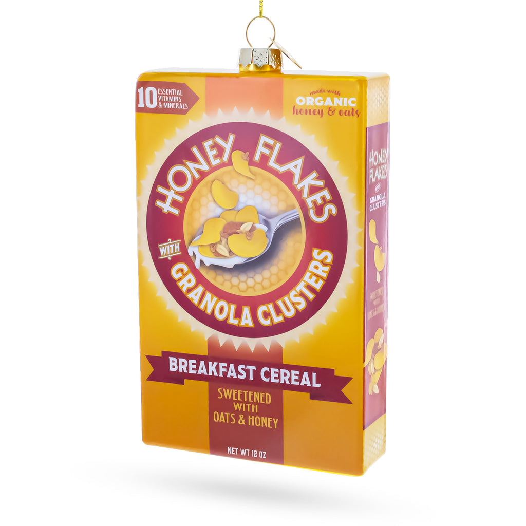 Honey Flakes Granola Cereal Glass Christmas Ornament in Yellow color Figurine
