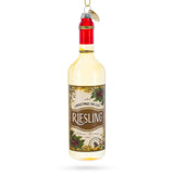 Riesling Wine Bottle Blown Glass Christmas Ornament in Multi color Figurine