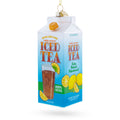 Iced Tea Carton Glass Christmas Ornament in Multi color Figurine