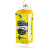 Lemonade Carton Blown Glass Christmas Ornament in Yellow color Figurine