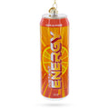 Energy Drink Can Glass Christmas Ornament in Yellow color Figurine