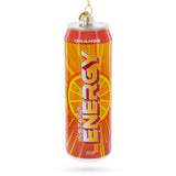Energy Drink Can Blown Glass Christmas Ornament in Yellow color Figurine