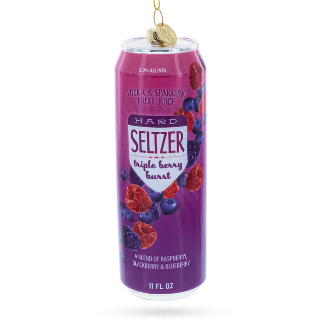 Hard Seltzer Can Blown Glass Christmas Ornament in Multi color Figurine