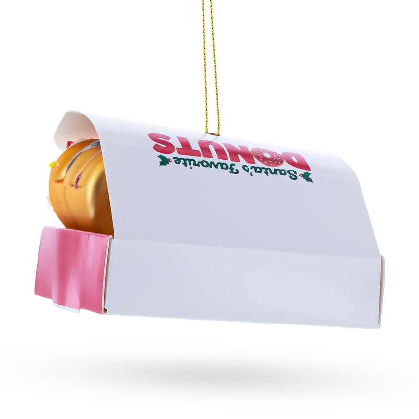 Shop Santa’s Favorite Donuts Box Blown Glass Christmas Ornament. Buy Christmas Ornaments Food Multi Figurine  for Sale by Online Gift Shop BestPysanky mouth blown hand made painted xmas decor decorations figurine unique luxury collectible heirloom vintage whimsical elegant festive balls baubles old fashioned european german collection artisan hanging personalized
