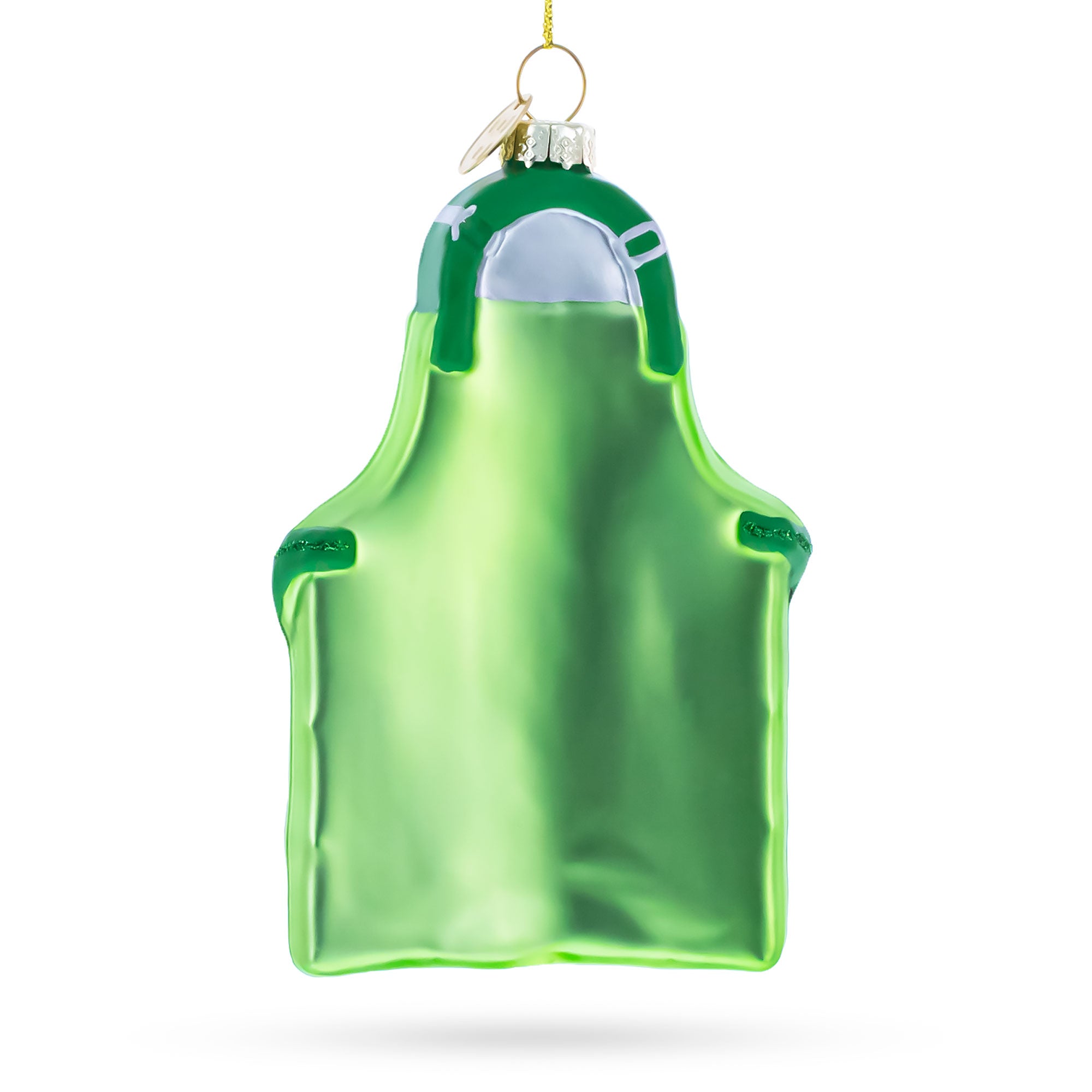 Gardener Apron with Tools Glass Christmas OrnamentChina , dimensions in inches: 5 x 1 x 2.9