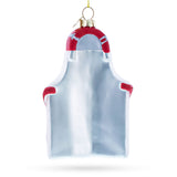 Baker’s Apron Blown Glass Christmas Ornament , dimensions in inches: 5 x 1 x 2.9