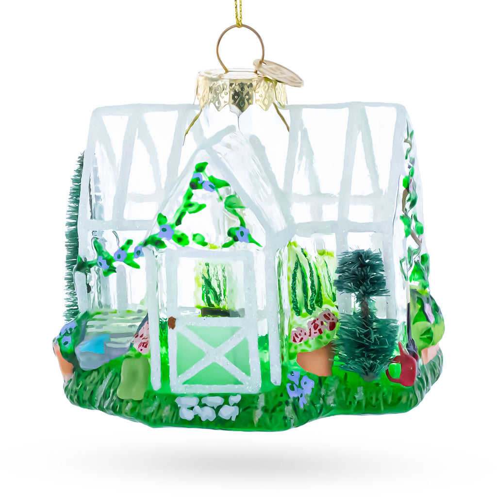 Greenhouse Glass Christmas Ornament in Green color Figurine