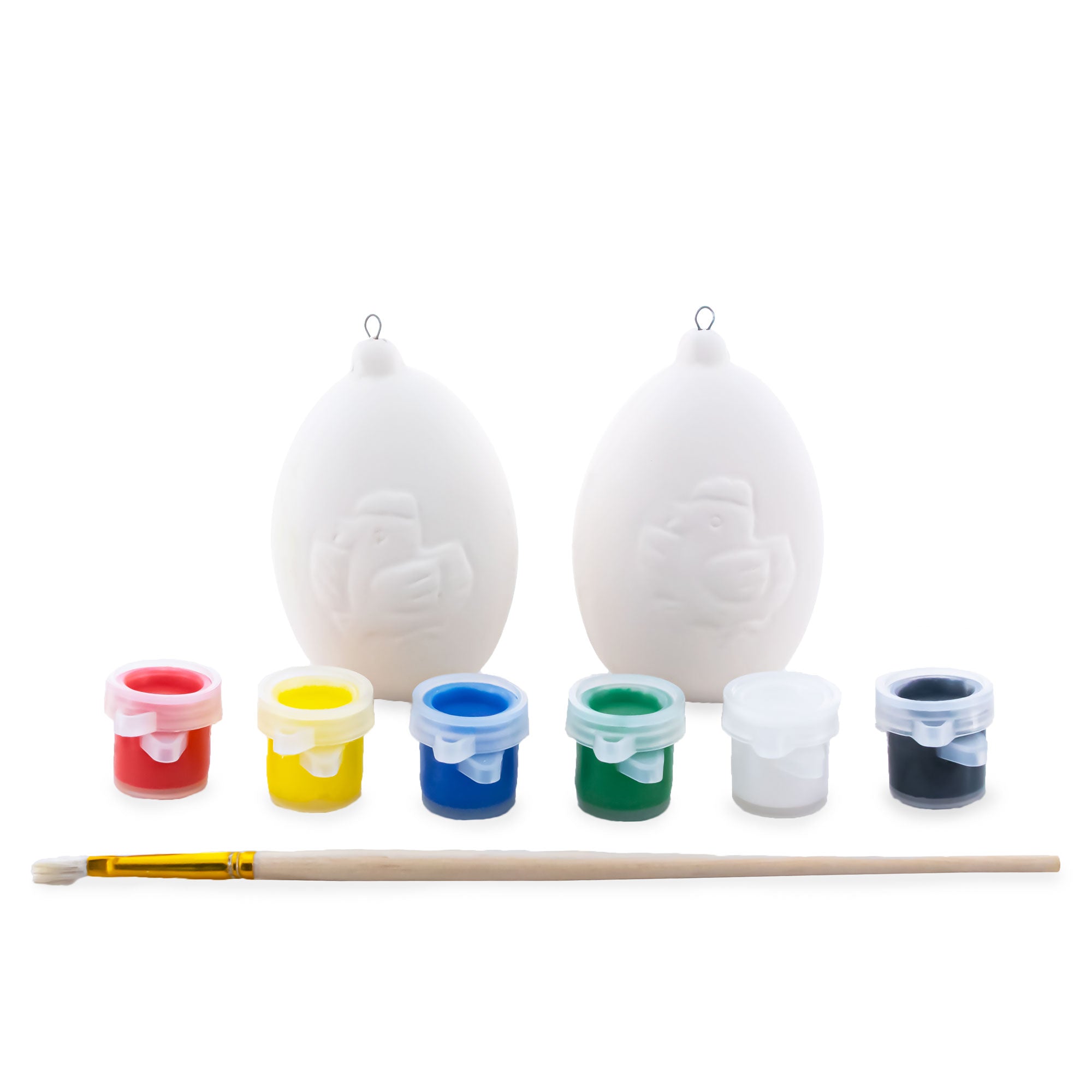 Set of 2 Unfinished Santa Ornaments for Painting - Create Your Own Decorations in White color Oval