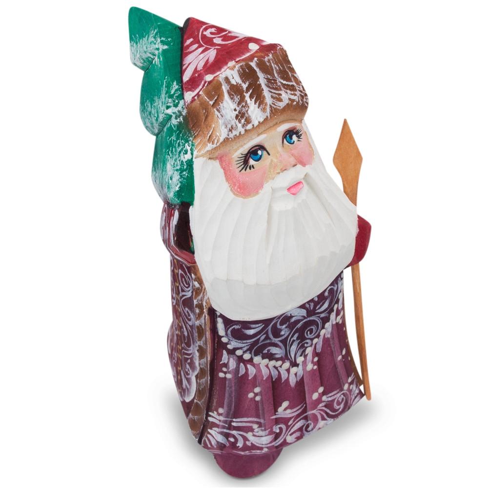 Hand Carved Wooden Santa Claus Figurine 4.75 Inches