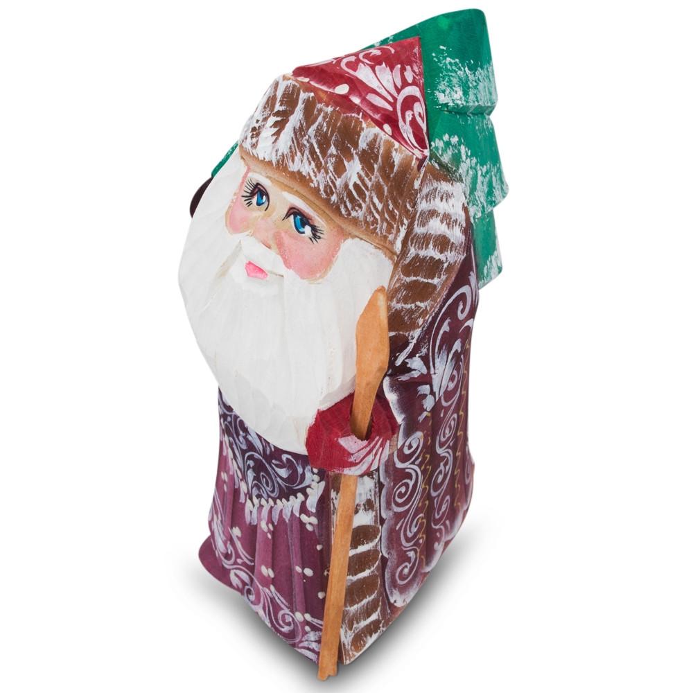 Handgeschnitzte Weihnachtsmannfigur aus Holz, 12 cm (4,75 Zoll)