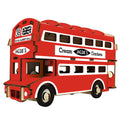 Double-Decker London Bus Model Kit - Wooden Laser-Cut 3D Puzzle (94 Pcs) in Red color