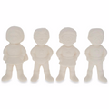 Set of 4 Blank Superhero Ceramic Figurines Male and Female 3 Inches in White color