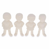 Set of 4 Blank Superhero Ceramic Figurines Male and Female 3 Inches ,dimensions in inches: 3 x  x 1.5
