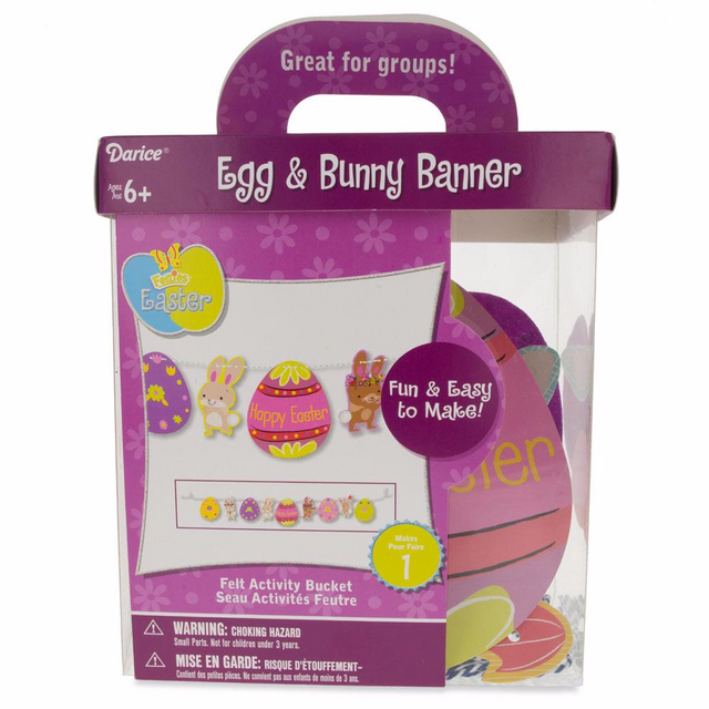 Paper, Felt & Foam Egg and Bunny Banner DIY Craft Kit in Multi color