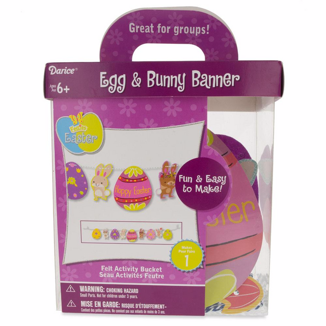 Styrofoam Paper, Felt & Foam Egg and Bunny Banner DIY Craft Kit in Multi color