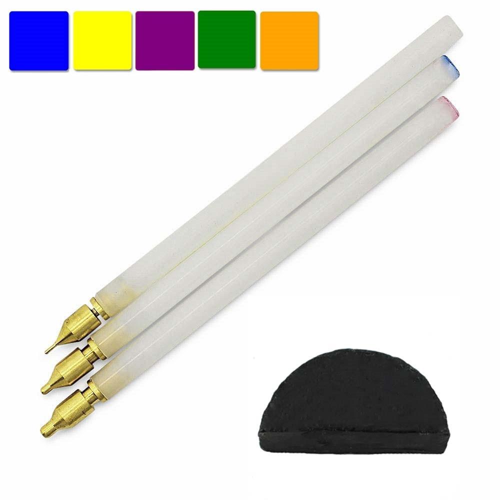 Set of 3 Traditional Drop Pull Tools with 5 Dyes for Eggs Decorating in Multi color,  shape