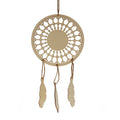 Unfinished Wooden Dream Catcher Cutout DIY Craft 7.8 Inches in Beige color