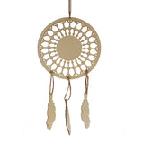 Unfinished Wooden Dream Catcher Cutout DIY Craft 7.8 Inches in Beige color