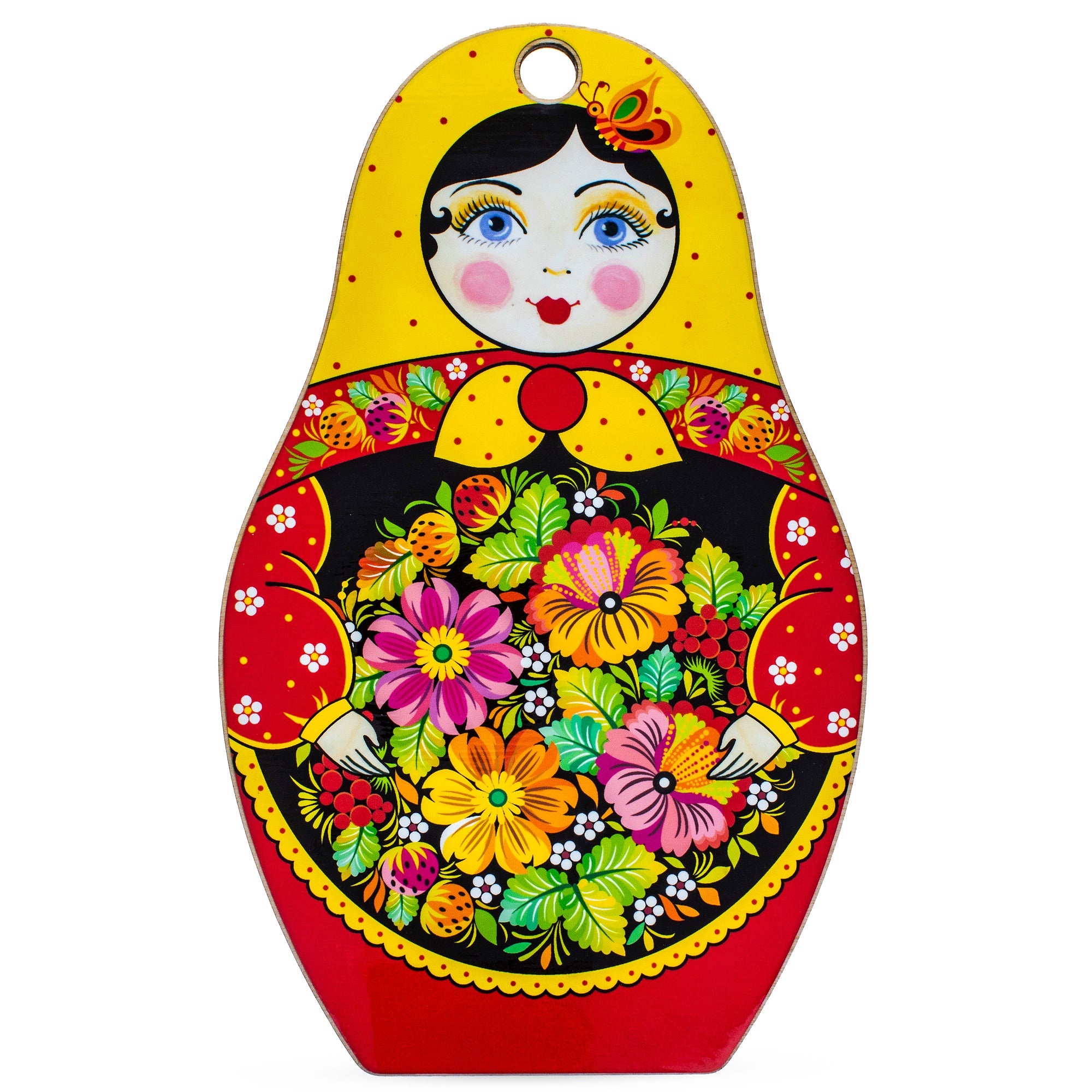 Matryoshka Doll Decorative Wooden Cutting Board in Red color
