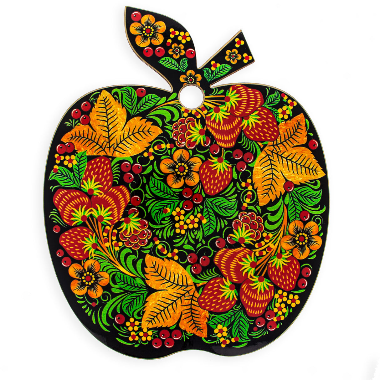 Floral Theme Decorative Wooden Cutting Board in Multi color,  shape