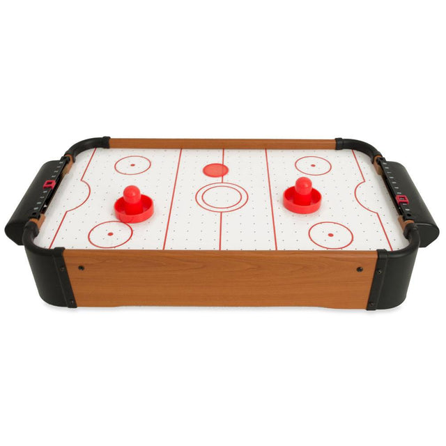 Wood Mini Tabletop Air Hockey Game 20 Inches in Multi color