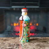 Nutcracker on Christmas Tree Hand Carved Wooden Santa Figurine 7.25 Inches