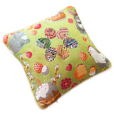 Set of 2 Easter Eggs with Bunny, Chicks and Willow Tree Throw Pillow Covers , dimensions in inches: 18 x 17.5 x 17.5