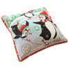 Set of 2 Skating Penguins Christmas Throw Pillow Covers ,dimensions in inches: 8 x 18 x 17.5